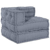 Stella Homewares 3-Seater Modular Pouffe Sofa - Grey Fabric
