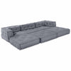 Stella Homewares 3-Seater Modular Pouffe Sofa - Grey Fabric
