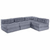 Stella Homewares 4-Seater Modular Pouffe Sofa - Grey Fabric