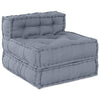 Stella Homewares 4-Seater Modular Pouffe Sofa - Grey Fabric