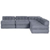Stella Homewares 4-Seater Modular Pouffe Sofa - Grey Fabric