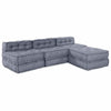 Stella Homewares 4-Seater Modular Pouffe Sofa in Grey Fabric