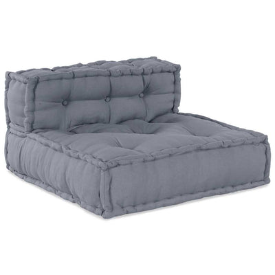 Stella Homewares 4-Seater Modular Pouffe Sofa in Grey Fabric