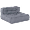 Stella Homewares 4-Seater Modular Pouffe Sofa in Grey Fabric