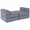 Stella Homewares 4-Seater Modular Pouffe Sofa in Grey Fabric
