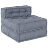 Stella Homewares 4-Seater Modular Pouffe Sofa in Grey Fabric