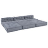 Stella Homewares 4-Seater Modular Pouffe Sofa in Grey Fabric