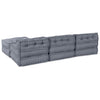 Stella Homewares 4-Seater Modular Pouffe Sofa in Grey Fabric