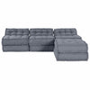 Stella Homewares 4-Seater Modular Pouffe Sofa in Grey Fabric