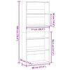 Stella Homewares Book Cabinet Black 80x30x189 cm Engineered Wood