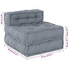 Stella Homewares Grey Modular Pouffe 70x70x54 Fabric