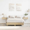 Stella Homewares Bed Frame No Mattress Sonoma Oak 135x190 cm Engineered Wood