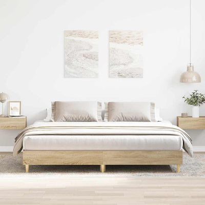 Stella Homewares Bed Frame without Mattress Sonoma Oak 180x200cm Engineered Wood