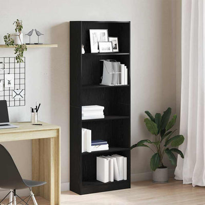 Stella Homewares Bookcase Black oak 60 x 24 x 176 cm Engineered wood