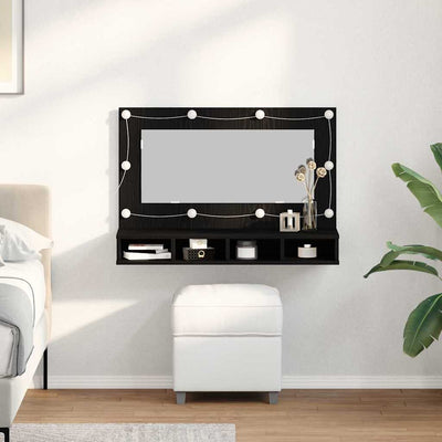 Stella Homewares Mirror Cabinet Black oak 90 x 31.5 x 62 cm Engineered Wood