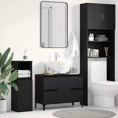 Stella Homewares Sink cabinet Black oak 80 x 33 x 60 cm Engineered Wood