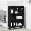 Stella Homewares Narrow Storage Trolley Black oak 48 x 13 x 68 cm