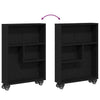 Stella Homewares Narrow Storage Trolley Black oak 48 x 13 x 68 cm