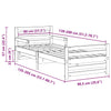 Stella Homewares Extendable Bed Frame for Kids Other Brown 80 x 130 / 165 / 200 cm