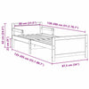 Stella Homewares Extendable Bed Frame for Kids Other Brown 80 x 130 / 165 / 200 cm