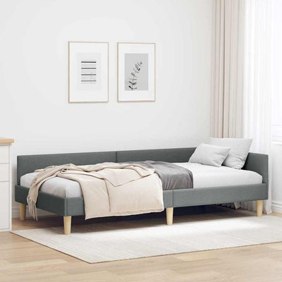 Stella Homewares Corner Bed Frame Other with Headboard Dark grey 90 x 190 cm