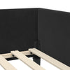 Stella Homewares Corner Bed Frame Black 90 x 190 cm Velvet and Engineered wood