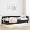 Stella Homewares Corner Bed Frame Black 90 x 190 cm Velvet and Engineered wood