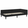Stella Homewares Corner Bed Frame Black 90 x 190 cm Velvet and Engineered wood