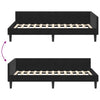 Stella Homewares Corner Bed Frame Black 90 x 190 cm Velvet and Engineered wood