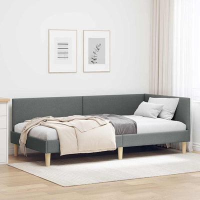 Stella Homewares Corner Bed Frame Other with Headboard Dark grey 90 x 190 cm