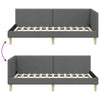 Stella Homewares Corner Bed Frame Other with Headboard Dark grey 90 x 190 cm
