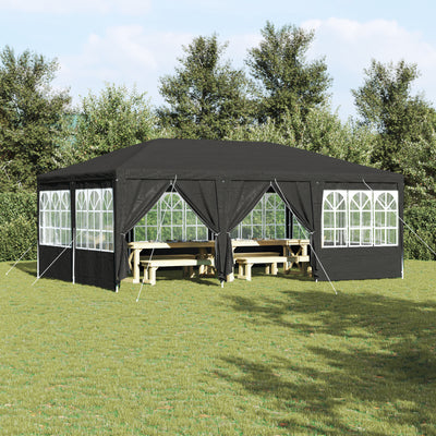 Stella Homewares Party Tent with 10 Sidewalls Anthracite 6x4 m PE