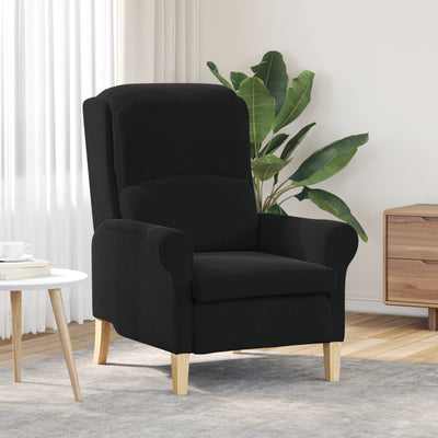 Stella Homewares Black Armchair Black Fabric, Wood Standard Ergonomic