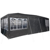 Stella Homewares Party Tent with 12 Sidewalls Anthracite 8x4 m PE