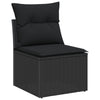 Stella Homewares 10 Piece Garden Dining Set with Cushions Black Poly Rattan Acacia