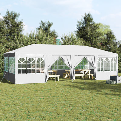 Stella Homewares Party Tent with 12 Sidewalls White 8x4 m PE