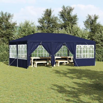 Stella Homewares Party Tent with 10 Sidewalls Blue 6x4 m PE