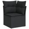 Stella Homewares 10 Piece Garden Dining Set with Cushions Black Poly Rattan Acacia