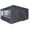 Stella Homewares Party Tent with 8 Sidewalls Anthracite 4x4 m PE
