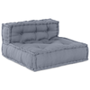 Stella Homewares 3-Seater Modular Pouffe Sofa - Grey Fabric
