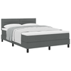 Stella Homewares Box Spring Bed with Mattress Dark Grey Queen Fabric
