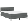 Stella Homewares Box Spring Bed with Mattress Dark Grey Queen Fabric