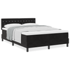 Stella Homewares Box Spring Bed with Mattress Black Queen Velvet