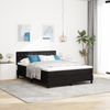 Stella Homewares Box Spring Bed with Mattress Black Queen Velvet