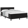 Stella Homewares Box Spring Bed with Mattress Black Queen Velvet