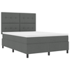 Stella Homewares Box Spring Bed with Mattress Dark Grey Queen Fabric