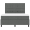 Stella Homewares Box Spring Bed with Mattress Dark Grey Queen Fabric