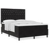 Stella Homewares Box Spring Bed with Mattress Black Queen Velvet