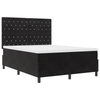 Stella Homewares Box Spring Bed with Mattress Black Queen Velvet