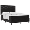 Stella Homewares Box Spring Bed with Mattress Black Queen Velvet